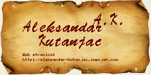 Aleksandar Kutanjac vizit kartica